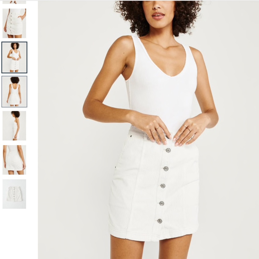 New W/ Tags White Mini corduroy Skirt Abercrombie